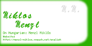 miklos menzl business card